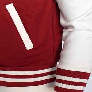 Vestes universitaires personnalisées pour femmes Veste respirante en laine recadrée avec broderie et manches en cuir véritable de haute qualité pour femmes - Product Image 5