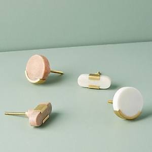 Bouton d'armoire en marbre et laiton de dernière conception, poignées et poignées de tiroir en pierre de forme personnalisée de style moderne nordique par lametierartz - Product Image 6