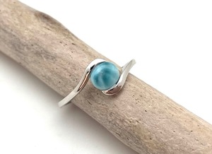 Handmade Natural Larimar Gemstone Ring 925 Sterling Silver Invisible Setting Third Party Certified Unique Trendy Party Wear <b>Gift</b> - Product Image 3