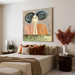 Dipinto a impasto testurizzato <span class=keywords><strong>di</strong></span> un ritratto <span class=keywords><strong>di</strong></span> donna, quadri moderni <span class=keywords><strong>di</strong></span> nature morte, arte decorativa dipinta a mano, decorazione per soggiorno - Product Image 4