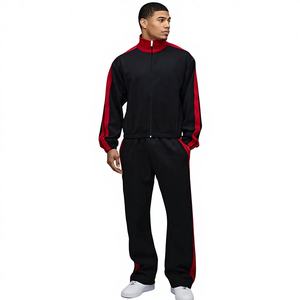 Conjunto Deportivo para Hombre de Primera Calidad, Chaqueta y Pantalones Cómodos y Transpirables para Entrenamiento en Gimnasio, con Cierre Completo y Logotipo Personalizado - Product Image 1