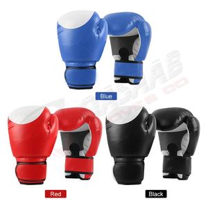 ถุงมือชกมวยมวยไทยหนัง PU แท้สำหรับผู้ใหญ่-สีฟ้า MMA-16oz ฝึกชกมวยสำหรับผู้ใหญ่โลโก้ออกแบบได้ตามที่ต้องการ - Product Image 4