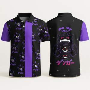 Polo, Polo à motif artistique mignon, Chemise Aloha vintage, Chemise de plage estivale amusante, Polo Kawaii, Chemise mignonne, Cadeau - Product Image 5