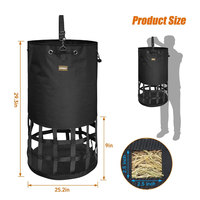 AWAISI Sac de rangement suspendu en maille réglable, portable et réutilisable, pour seau d'eau de 5 gallons, accessoire transfrontalier pour l'alimentation des chevaux de ferme