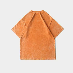 T-shirts en coton 100% de haute qualité, surdimensionnés, pour hommes, en maille, délavés à l'acide, avec logo sur le devant, respirants, streetwear, hip-hop - Product Image 1