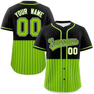 100% Polyester Imprimé Rayé Baseball Jersey Couleur Personnalisée Baseball Uniforme Personnalisé Baseball Jersey - Product Image 1