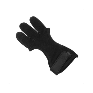 ถุงมือโบว์สีดำงานทำมือสำหรับการยิงธนูหนังแท้ระบายอากาศไม่ลื่น - Product Image 4