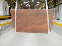 Dalles de granit indien rouge multicolore de qualité supérieure, polies, durables, modernes, pour sols intérieurs et extérieurs, monuments, dessus de table, comptoirs