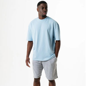 T-shirt avec logo personnalisé 100% coton, 180 GSM coton épais, T-shirts vierges unisexes respirants pour hommes - Product Image 5