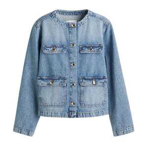 Nouvelles vestes en jean longues et surdimensionnées en coton bleu pour femmes, vestes en jean pour femmes, vente en gros de vestes en jean, manteaux décontractés pour femmes - Product Image 1