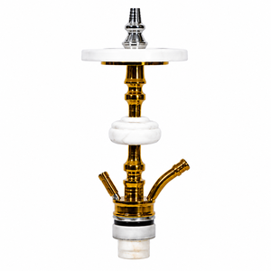 Cachimbas de Lujo Farida de Mármol Egipcio con Acabado Lacado, Bandeja Pesada de Color Natural y Florero de Diseño a Juego para Fumar Shisha - Product Image 3