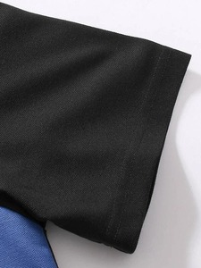 Polo de golf décontracté pour hommes, t-shirts à la mode en tricot avec fermeture éclair, manches courtes, motif solide, 100% coton, anti-rides, en vente - Product Image 3