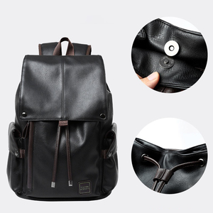 IStapromo Gifts Men PU Leather <b>Backpack</b> for <b>Laptop</b> Male Business Mochilas Couro Masculina Motorcycle Back Pack Travel - Product Image 5