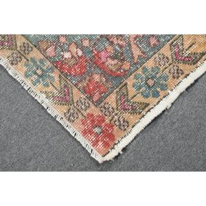 Vintage Area Rug, 4.4x7 ft Turkish Rug, <b>Red</b> Animal Print <b>Wool</b> Rug - Product Image 5
