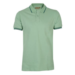 Manga corta de moda para hombre para camisa Polo cuello en contraste puño transpirable tejido uso diario para vacaciones de verano sólido fresco corto - Product Image 2