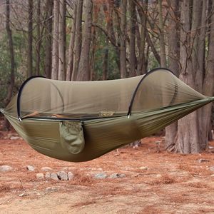 Hamac de voyage ultra-léger de 600 lb avec filet pop-up, 2 mousquetons de qualité supérieure et 2 sangles <span class=keywords><strong>d</strong></span>'arbre pour la randonnée et le camping - Product Image 2