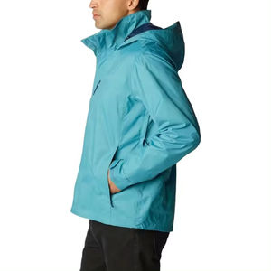Veste de pluie en toile à capuche pour homme, respirante, imperméable, antibactérienne, motif lettres, intérieur doux, mouvement quotidien efficace - Product Image 2