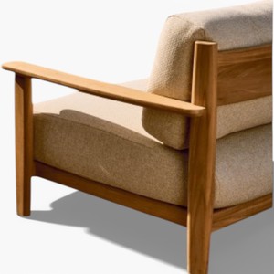 Modern Japandi style solid teak wood sofa <b>chair</b> Nordic style minimalist living room furniture <b>lounge</b> <b>chair</b> for home and hotel - Product Image 5