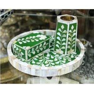 Elegante bandeja decorativa para fregona con diseño de incrustaciones adecuada para hoteles de lujo, resorts y comedores domésticos - Product Image 3