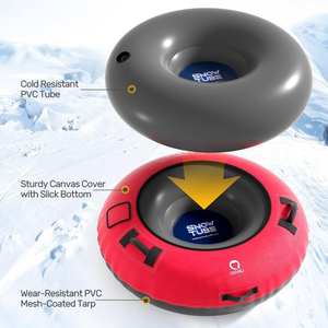 Winter Inflatable <b>Snow</b> <b>Tube</b> <b>Snow</b> <b>Sled</b> Towable Foldable Portable Safety Soft Bottom Oxford Cloth Thickened PVC Inner <b>Tube</b> for - Product Image 6