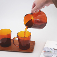 Cone en verre ambré Respectueux de l'environnement Serveur de café stocké 300ml/600ml Pichet en borosilicate durable pour le café Accessoires pour infuseurs goutte à goutte