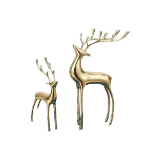 Sculpture décorative luxueuse en métal de renne de conception moderne pour l'art de concepteur d'or de décor à la maison au prix de gros avec le bas quantité minimale de commande - Product Image 1