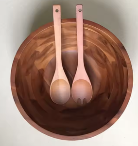 Nuevo Plato para Servir Ensaladas de Madera de Acacia Natural, Pulido, Ecológico, de Alta Calidad, Estilo Bohemio, Decoración Diaria, Utensilios de Cocina - Product Image 4