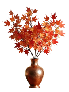 แจกันโลหะเคลือบทองแดงดีไซน์เนอร์ พร้อมกิ่งไม้ประดิษฐ์ ของตกแต่งภายในบ้านและสำนักงานสุดหรู - Product Image 2