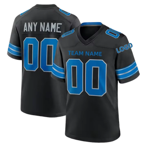 Maillots de football personnalisés à col en V en mesh, sublimation, maillot de football américain pour homme, haute flexibilité - Product Image 6