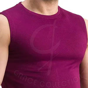 Camiseta sin mangas de entrenamiento sin mangas para hombre de Pekín personalizada, de punto de ajuste Regular con decoración de agujeros de cuello redondo única, ropa activa - Product Image 2