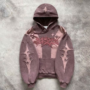 Sweat à capuche oversize unisexe d'hiver avec motif de dessin animé imprimé en relief, en molleton de coton premium, pour les manches - Product Image 1