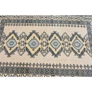 Traditional Beige <b>Black</b> Patchwork Wool <b>Rug</b> 4.6 X 6.4 ft Handmade Turkish Rectangle Hallway for Living Room Bedside <b>Rugs</b> Latex - Product Image 5
