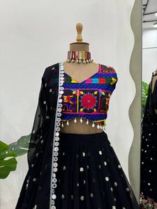 Thiết kế tinh khiết bông <span class=keywords><strong>lehenga</strong></span> với in Đồng bằng ren biên giới pakistani phong cách <span class=keywords><strong>lehenga</strong></span> choli cho Phù Dâu hoặc mặc đám cưới - Product Image 6