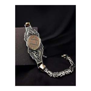 Bracciale in Argento con Sigillo di Re Salomone Inciso, Argento Sterling 925, 18,23 gr - Product Image 2