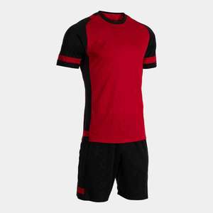 Maillot de football rouge bleu 100% polyester uniforme d'équipe de haute qualité ensembles de coupe automatisés service de gros OEM personnalisé inclus - Product Image 1