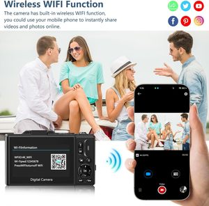Tốt Nhất Đề Nghị 64MP Real4K Máy Ảnh Kỹ Thuật Số 3.0 IPS Lật Màn Hình 30FPS HD Liên Tục Chụp 16X Zoom Kỹ Thuật Số Wifi Hỗ Trợ CMOS - Product Image 5