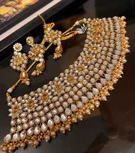 Haute qualité multicolore Kundan argent oxydé collier boucles d'oreilles ensemble nouveaux bijoux de mode pour les femmes inde Pakistan pour les mariages - Product Image 2