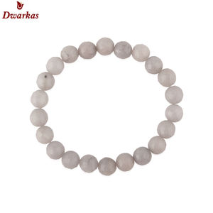 Perles de quartz gris à facettes de 8mm en argent sterling naturel Bracelet en pierre semi-précieuse de style classique de conception professionnelle pour bijoux - Product Image 2