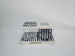 Plateau de brûleur d'encens en bois Mdf de qualité supérieure avec incrustation de nacre Boîte acrylique incrustée d'os Ensemble décoratif Madkhan en résine Décoration intérieure - Product Image 2