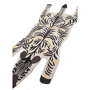 Tapis en laine et viscose tuftés à la main Wild Wanderlust, imprimés abstraits d'animaux et de diamants, couleur ivoire, design rectangulaire pour couloir, pour la maison - Tra-15107 - Product Image 2