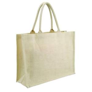 Bolsas de yute impresas personalizadas ecológicas Bolsas de compras naturales reutilizables y sostenibles personalizadas a la venta - Product Image 1