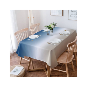 <b>Blue</b> Cream Reusable Cotton Table Cloth Dining Table Cover Custom Size Weight Eco Friendly Indian Manufacturer OEM ODM Export - Product Image 4