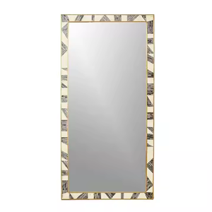 Espejo de pared con incrustaciones de hueso hecho a mano y hueso pegado a mano Personalización de varios colores disponible por Crescent Crafts - Product Image 1