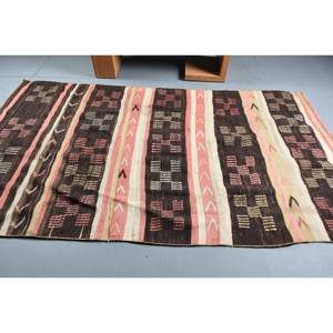 Alfombra étnica clásica de lana marrón de 5,2x9 pies, alfombra turca Rectangular con respaldo de látex para sala de estar, pasillo, patrón de retazos - Product Image 3