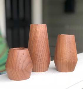 Ensemble de 3 bougies en bois de manguier de haute qualité avec polissage léger pour usage de mariage - Product Image 4