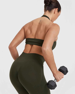 Latest Style Simple Square Neck High Support Breathable Washed Sports <b>Bra</b> Printed Fitness Yoga Training Wear for Women Wholesale - Product Image 2