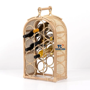 Precio barato Vintage ratán soporte para botella de vino 6 botellas agua Jacinto Material tejido a mano estante al por mayor Vietnam - Product Image 4