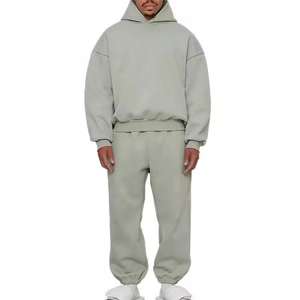Conjunto de sudadera con capucha y pantalones de chándal de gran tamaño Ajuste relajado Chándal de lana Traje de calle Ideal - Product Image 3