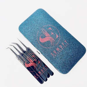 Pince à épiler professionnelle Shine Black Plasma Diamond Grip pour cils, en acier inoxydable durable, 10 mm, pointe lisse et pointue - Product Image 4