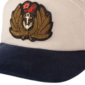 Claws N Roses Casquette souvenir 7 panneaux en coton biologique avec ancre brodée à la main Patch de lingot d'or terni Coupe réglable - Product Image 6
